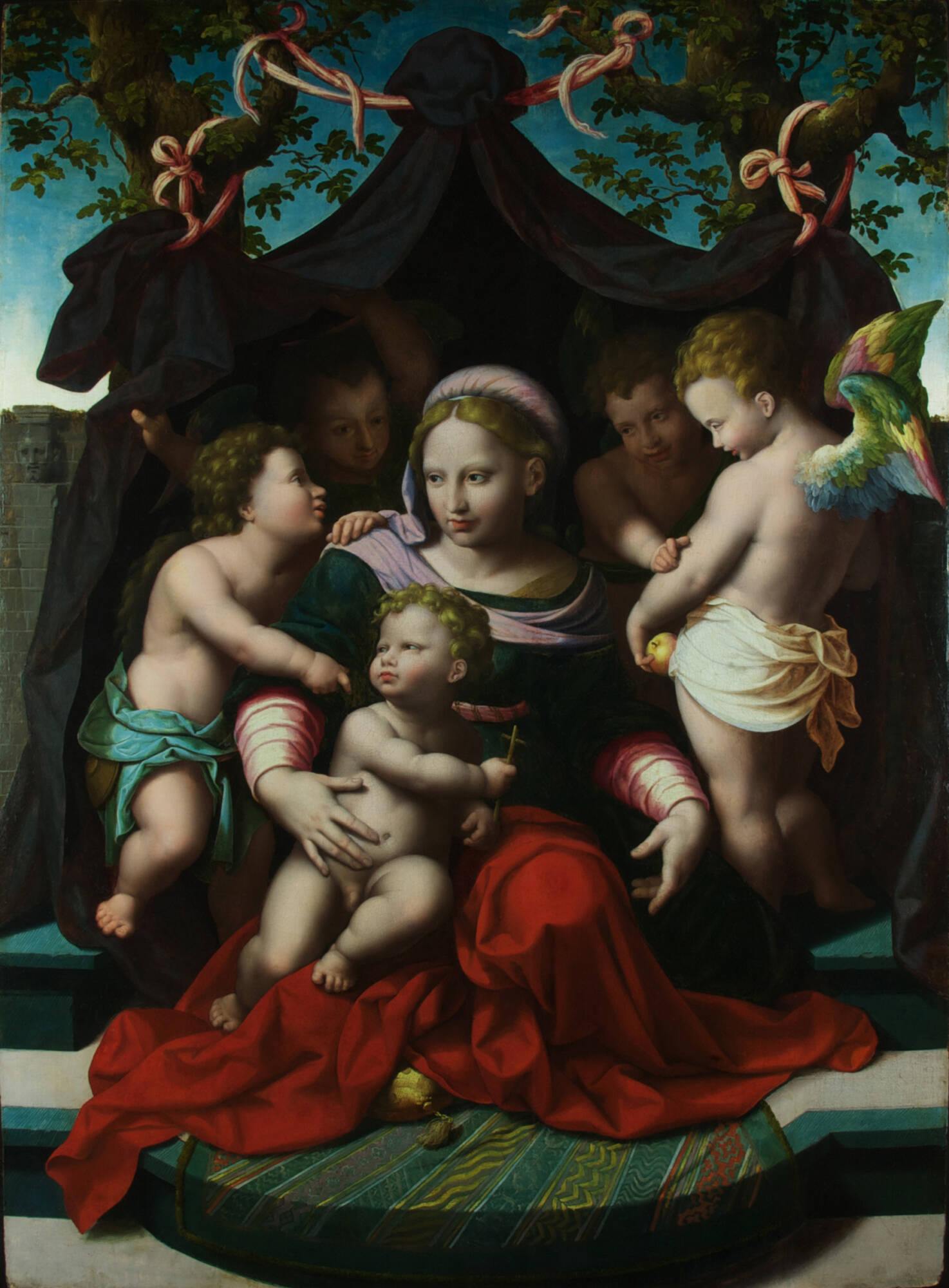 Mary with baby Jesus and John the Baptist as a child | Cornelius van Cleve