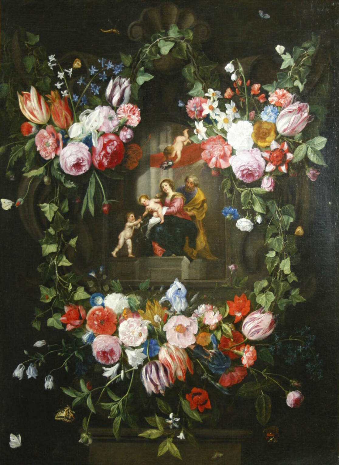 Flower garland and the Holy Family | Jan Van Kessel & Pieter Van Avondt
